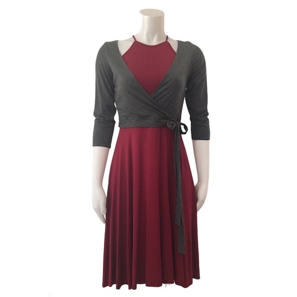 Anthropologie Bailey 44 Corps de Ballet Dress Gray/Red Size Small - Picture 1 of 16